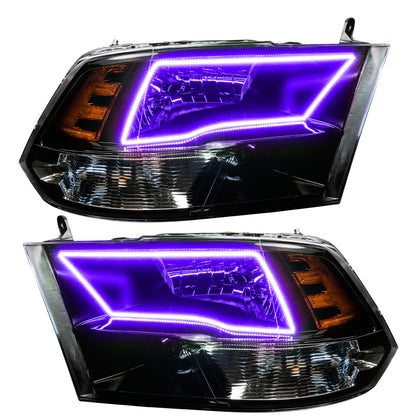 Oracle 09-17 RAM 1500 TRX Quad Pre-Assembled Headlights Blk Housing - w/ BC1 Controller