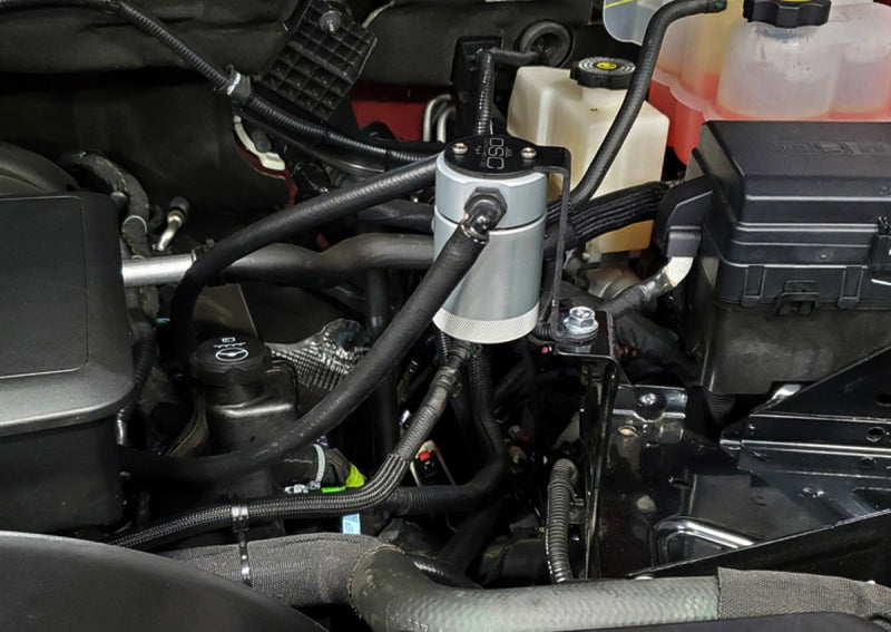 J&amp;L 20-26 Chevy Silverado/GMC Sierra 2500/3500 6.6L Drivers Side Oil Separator 3.0 - Clear Anodi