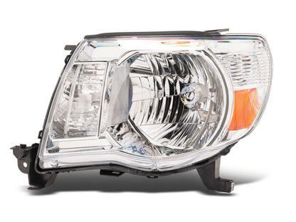 Raxiom 05-11 Toyota Tacoma Axial Series OE Replacement Headlights- Chrome Housing- Clear Lens