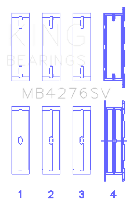 King Engine Bearings Ford 276DT/D17TED4/AJD 2.7L V6 (Size +0.10) Main Bearing Set