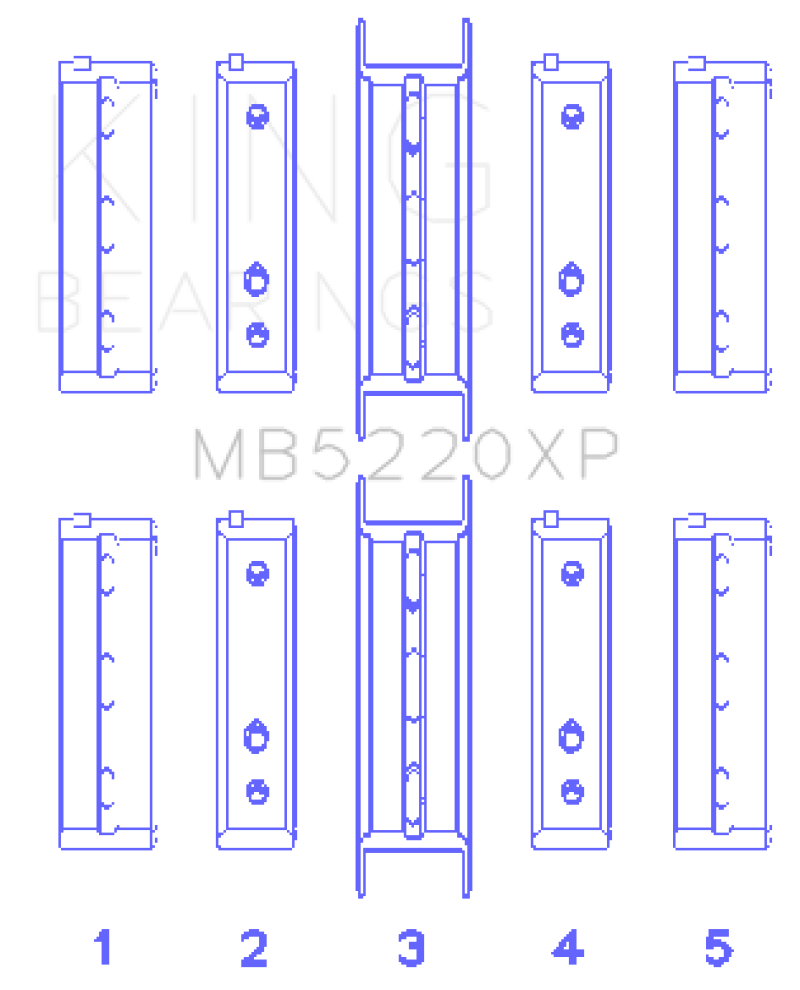King Subaru WRX/STi EJ20 EJ22 EJ25 Flange #3 Position Performance Main Bearing Set - Size STDX