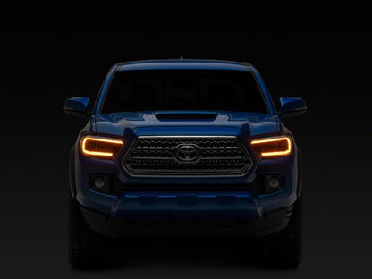 Raxiom 16-23 Toyota Tacoma CXR Series V2 LED Projector Headlights- Black Housing- Clear Lens