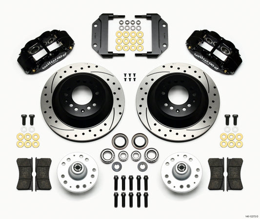 Wilwood Narrow Superlite 6R Front Hub & 1PC Rtr Kit 12.88in Drilled Magnum Force Drop Spindle
