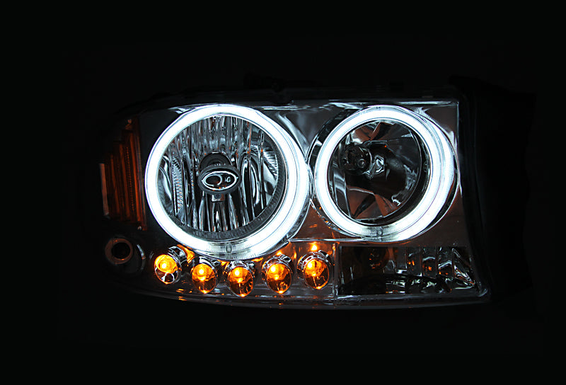 ANZO 2007-2014 Chevy Tahoe Crystal Headlight Chrome Amber(OE)