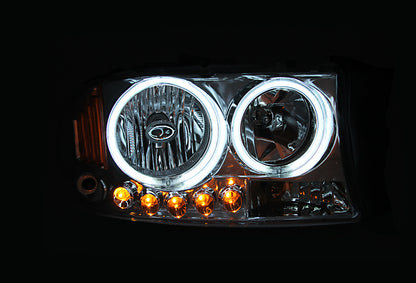 ANZO 2007-2014 Chevy Tahoe Crystal Headlight Chrome Amber(OE)