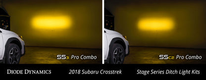 Diode Dynamics 18-21 Subaru Crosstrek Stage Series 2in LED Ditch Light Kit - Sport Yellow Combo