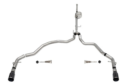 Corsa 2021-2025 Ford F-150 SuperCrew/6.5in Bed 5.0L V8 Xtreme Cat-Back Dual Rear Exit-Black PVD