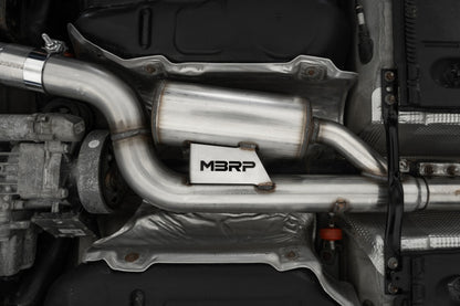 MBRP 17-19 VW Golf SportWagen/Alltrack 1.8T T304SS 3in Cat-Back 2.5in Dual Split Rear w/ SS Tips
