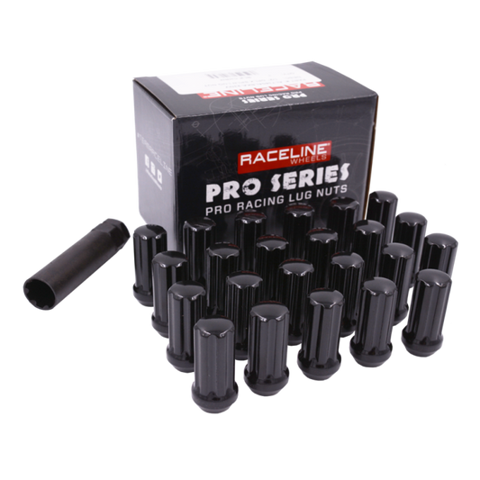 Raceline 14x1.50mm XL Spline Black Lug Nuts (23 Pack)