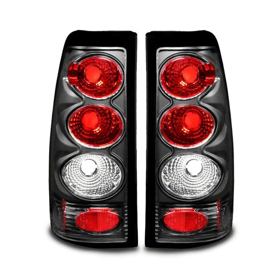 Raxiom 99-02 Chevrolet Silverado 1500 Fleetside Axial Series Tail Lights- Black - Red/Clear Lens