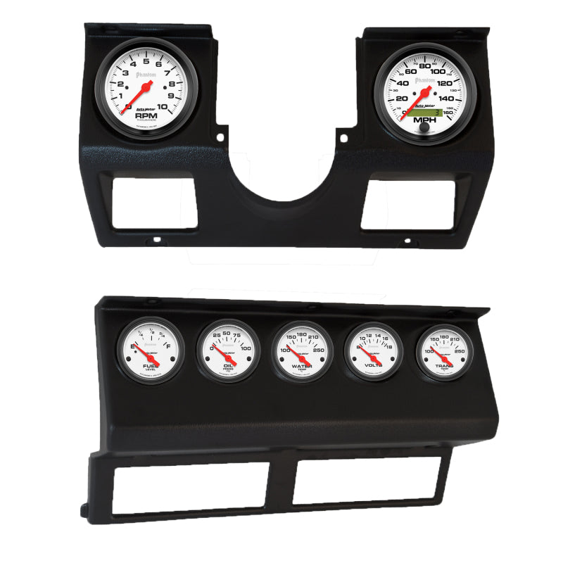 Autometer Phantom Direct Fit Dash Kit 87-96 Jeep Wrangler YJ (Tach/MPH/FL/OilP/WTMP/VLT/TRNS)