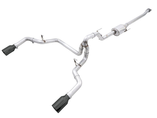AWE Tuning 0FG 21+ Ford F150 Dual Split Rear Cat-Back Exhaust- 5in Diamond Black Tips