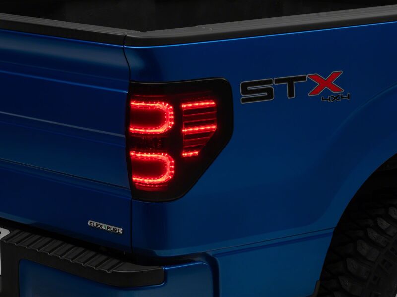 Raxiom 09-14 Ford F-150 Styleside Axial Series LED Tail Lights- Black Housing- Smoked Lens