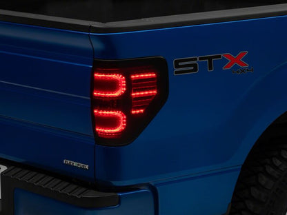 Raxiom 09-14 Ford F-150 Styleside Axial Series LED Tail Lights- Black Housing- Smoked Lens