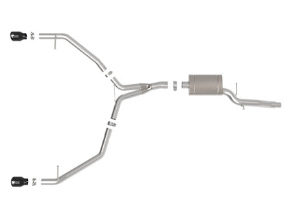 aFe MACH Force-Xp 13-16 Audi Allroad L4 SS Axle-Back Exhaust w/ Black Tips