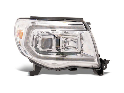 Raxiom 05-11 Toyota Tacoma Axial Series Switchback Proj Headlights- Chrome- Clear Lens