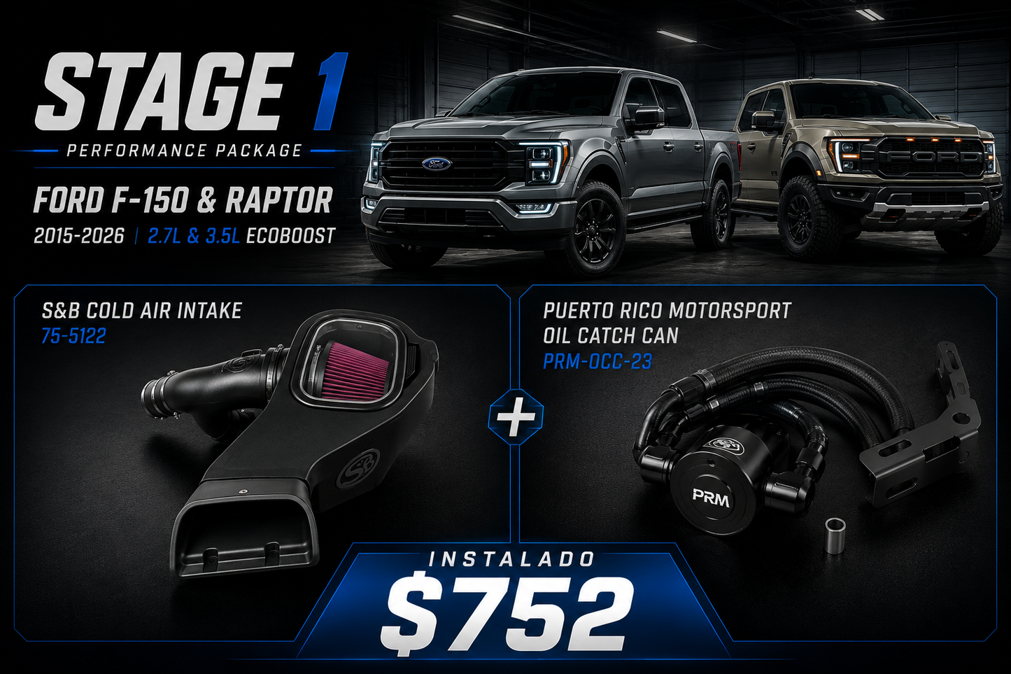 STAGE 1 Kit for F-150 2.7/3.5 (2015-2026)
