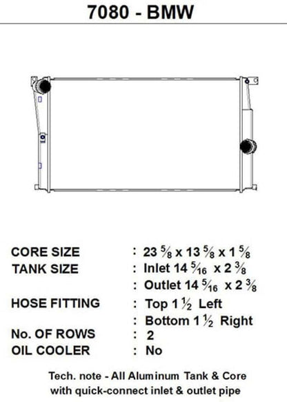 CSF BMW 2 Series (F22/F23) / BMW 3 Series (F30/F31/F34) / BMW 4 Series (F32/F33/F36) M/T Radiator