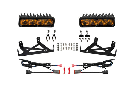 Diode Dynamics 2020-2022 Ford F-250 Super Duty F250 Fog SS6 Max LED Kit Yellow 3000K