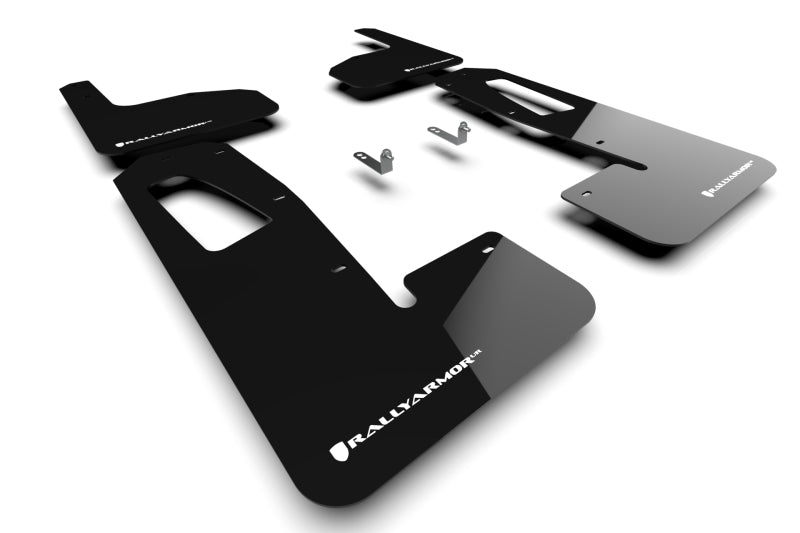 Rally Armor 22-25 Rivian R1T Black UR Mud Flap w/White Logo