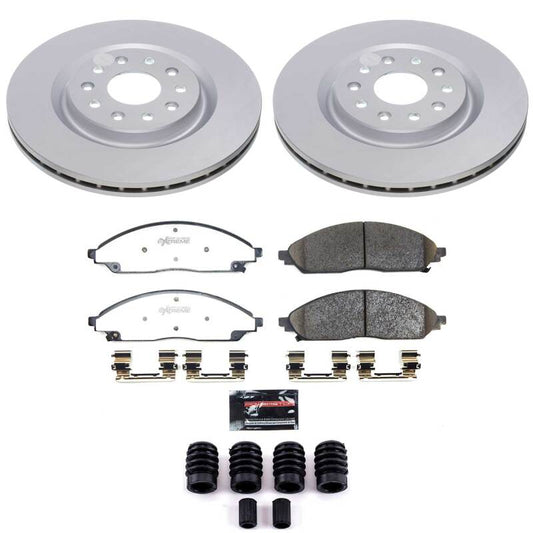 Power Stop 20-25 Chrysler Pacifica Front Z36 Coated Truck & Tow Brake Kit