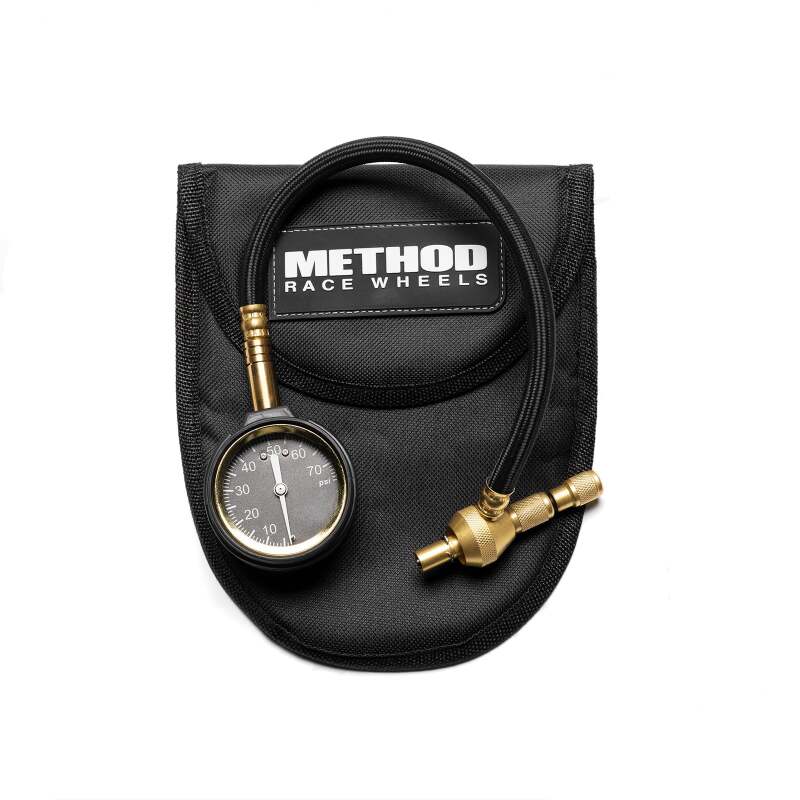 Method Brass Air Deflator Gauge 0-60 PSI - Black