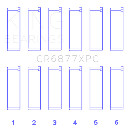 King Engine Bearings BMW S54B32 3.2L Coated Performance Rod Bearing Set of 6 (Size STDX)