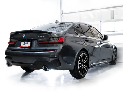 AWE Tuning 19-23 BMW 330i / 21-23 BMW 430i Base G2X Track Edition Axle-Back Exhaust - Chrome Silver