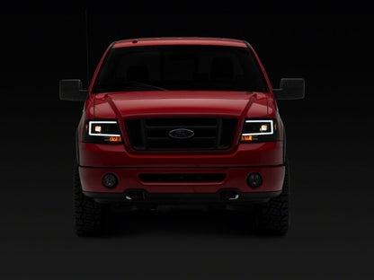 Raxiom 04-08 Ford F-150 Axial Series Projector Headlights- Black Housing- Clear Lens