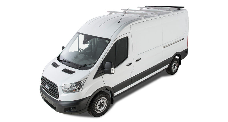 Rhino-Rack 14-21 Ford Transit 2 Door Wagon Heavy Duty RLTP 2 Bar Roof Rack - Black