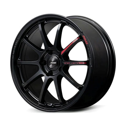 Gram Lights 57NR LIMITED II 18x8.5 +38 5-112 Semigloss Black Wheel w/ Black Cap/Stickers/Air Valve