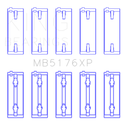 King Engine Bearings Mitsubishi 4G91/4G92/4G93 16V (Size STDX) Crankshaft Main Bearing Set