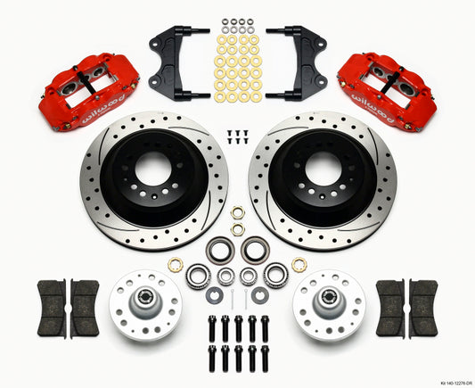 Wilwood Narrow Superlite 6R Front Hub & 1PC Rtr Kit 12.88in Drilled -Red WWE ProSpindle