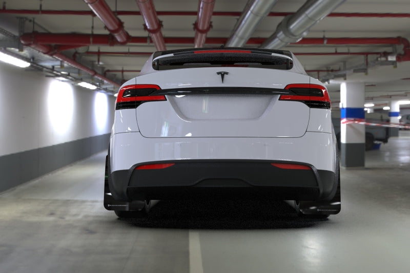 Rally Armor 22-26 Tesla Model X Black UR Mud Flap - Metallic Black Logo