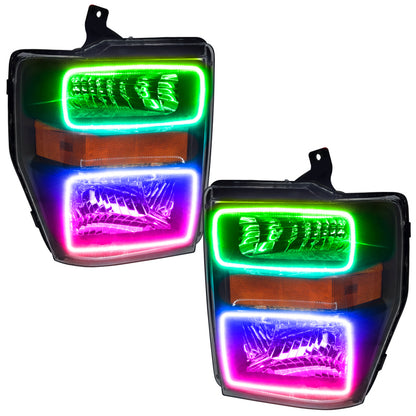 Oracle 08-10 Ford F250/350 LED HL - Black - ColorSHIFT w/ 2.0 Controller
