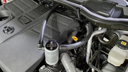 J&L 22-25 Toyota Tundra, 23-25 Sequoia 3.5L Turbo Oil Separator 3.0 Driver Side - Clear Anodized