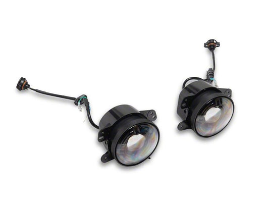 Raxiom 07-18 Jeep Wrangler JK V2 LED Switchback Fog Lights with Amber Turn Signal and Halo Rings