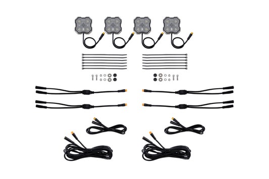 Diode Dynamics Rock Light - Red/White - M8 Add-On 4-Pack