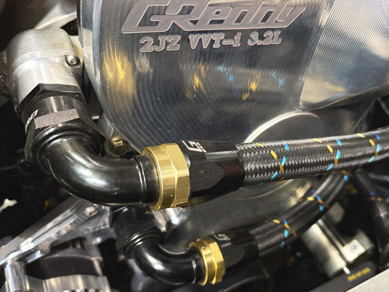 GReddy AN16 Reusable Hose Nylon Braided, Black/Gold/Blue