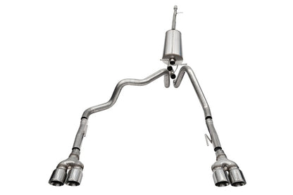 Corsa 2019-2025 GMC Sierra 1500 Cat-Back Dual Rear Exit with Twin 4in Polished Pro-Series Tips