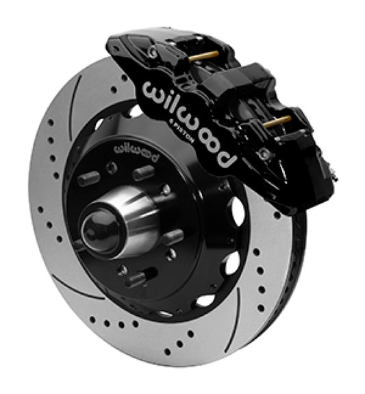 Wilwood 88-98 GMC Truck C1500/C2500 AERO6 Front Truck Kit 14.00in - Black