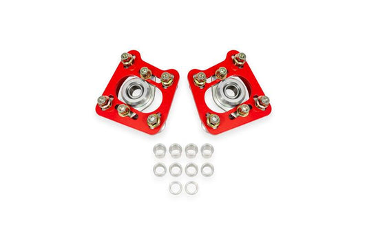 BMR 94-04 Ford Mustang Steel Caster Camber Plates - Red