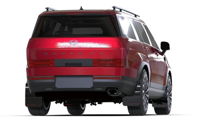 Rally Armor 24-26 Hyundai Santa Fe Black Mud Flap w/Dark Grey Logo