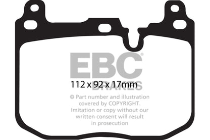 EBC 14-18 BMW M3 3.0 Twin Turbo (F80) Redstuff Front Brake Pads