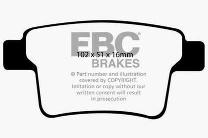 EBC 04-07 Ford Five Hundred 3.0 Redstuff Rear Brake Pads
