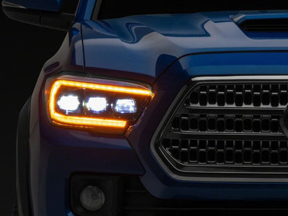 Raxiom 16-23 Toyota Tacoma CXR Series V2 LED Projector Headlights- Black Housing- Clear Lens
