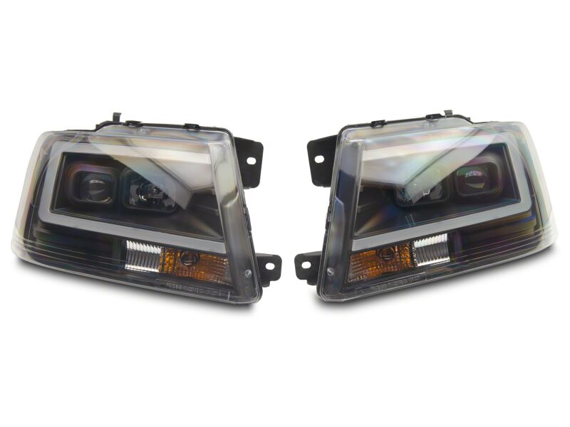 Raxiom 04-08 Ford F-150 Axial Series Projector Headlights- Black Housing- Clear Lens