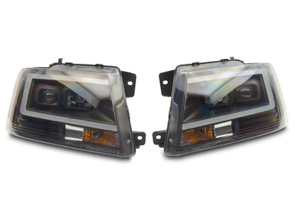 Raxiom 04-08 Ford F-150 Axial Series Projector Headlights- Black Housing- Clear Lens