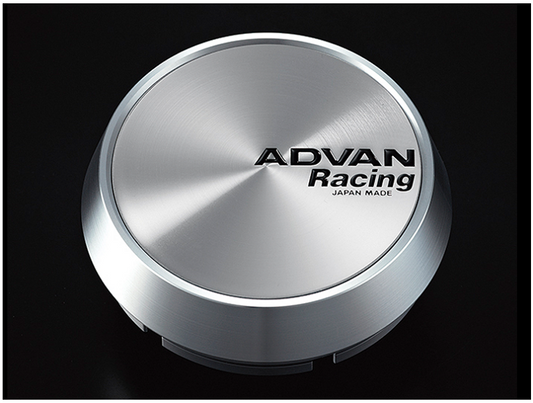 Advan Racing Center Cap 73mm Middle - Platinum Silver w/ Black Letters
