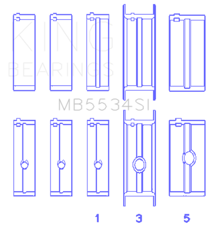 King Engine Bearings Chrysler/Jeep 318ci (Size 010) Main Bearing Set